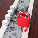 艺必旭中式古典桌旗茶几布艺 现代餐桌布床旗欧式餐垫套装茶旗布