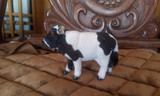 仿真皮毛动物奶牛摆件 毛绒玩具展厅摆件 风水招财皮毛动物小奶牛