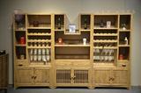 老榆木酒柜隔断红酒架展示柜立式葡萄酒架酒柜中式免漆厂家定做