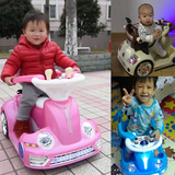 儿童电动车双驱带摇摆可坐婴儿男女宝宝小孩玩具推杆早教遥控摩托