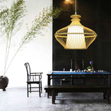 日式吊灯榻榻米灯创意田园风格实木灯具现代新中式茶室阳台竹灯笼