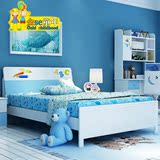 儿童房家具套装 儿童床实木单人男孩地中海1.2米韩式青少年家具