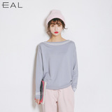 EAL正品羽迹2016春季韩版新款一字领套头宽松针织衫女L155