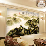 国画水墨中式立体3d墙纸客厅沙发电视背景墙壁纸无缝大型壁画长城