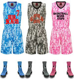杜兰特迷彩篮球服男女子球衣diy篮球服自定义可订制定做图案logo