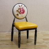 欧式复古时尚椅子创意酒店美式餐椅现代简约铁艺美甲个性包邮