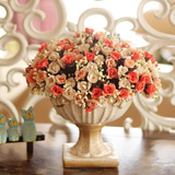欧式复古陶瓷干花花瓶摆件 客厅电视柜创意小花瓶插花家居装饰品