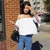 2016夏季新款韩版女士短袖T恤衫女装纯棉上衣T桖大码学生白色小衫