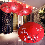 现代中式吊灯布艺仿古手绘灯笼 餐厅灯客厅过道伞灯 创意雨伞吊灯