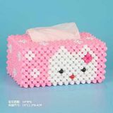 DIY手工艺串珠纸巾盒KT猫纸巾盒材料包 抽纸盒 。家居制作饰品