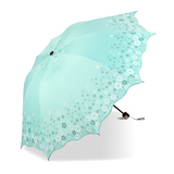 韩国创意晴雨伞女双人三折叠黑胶防晒防紫外线加大两用遮阳太阳伞