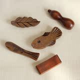 配件日式风格木质筷子架创意筷子托原木筷托和风木器形鱼树叶葫芦