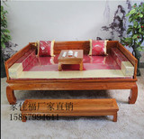 中式实木仿古家具山水沙发罗汉床组合中式床榻 睡塌躺椅