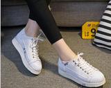 2016春韩国ulzzang马克线帆布新款低帮鞋滑板厚底锯齿小白鞋单鞋