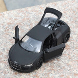 威利1:24奥迪R8磨砂黑金属汽车模型仿真原厂合金车模摆件收藏玩具