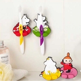 moomin kitchen韩国可爱卡通河马吸盘式牙刷架创意吸壁式多用挂架