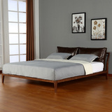 现代北欧设计白蜡木全实木床黑胡桃木1.5米1.8米床卧室双人床