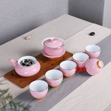 自动茶具创意青花瓷功夫自动茶具陶瓷玲珑镂空茶具懒人冲泡茶器