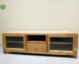 老榆木现代电视柜茶几组合小户型组合家具客厅电视机柜简约储物柜