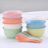 冰花瓷 创意五彩色陶瓷餐具金钟米饭碗套装家用吃饭碗微波炉4.5