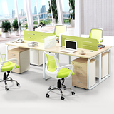 广州现代简约办公家具电脑桌椅屏风职员办公桌4人位组合员工桌椅