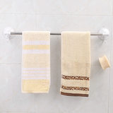 免打孔创意不锈钢强力吸盘式浴室毛巾架卫生间加长晾浴巾杆挂架子