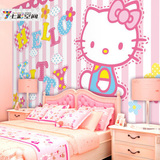 Hello Kitty猫壁画壁纸 幼儿园儿童房墙纸 大型背景墙卡通壁画