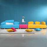 创意沙发小户型双人三人个性时尚客厅可拆洗儿童彩色布艺沙发组合