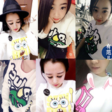 2016秋冬季韩国韩版卡通卫衣女套头宽松加绒长袖圆领可爱少女学生