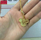 香港品牌 新款女式米奇黄金项链 24K厚金款结婚金项链送女友