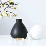 陌生人 马尔穆多黑白色陶瓷小花瓶 酒壶创意花器装饰花瓶摆件