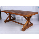 漫咖啡桌椅家具老榆木门板美式腿6人/8人长条桌厂家直销