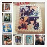 深圳市新鲜生日蛋糕数码照片蛋糕定制情侣儿童家庭翻糖纸打印全国