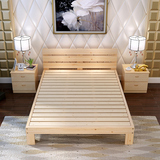 包邮中式实木双人床1.8松木床1.5米单人床1.2m成人简易宜家木头床
