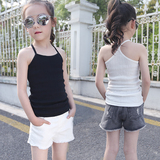 2016夏装新款中大女童全棉针织吊带背心韩版儿童无袖小女孩打底衫
