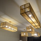 魔方 简约现代中式工程吊灯设计师组合田园风客厅卧室竹吊灯创意