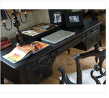 现货 法式书桌美式乡村实木办公桌家用台式电脑桌复古做旧写字台