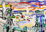 波普艺术手绘抽象油画山水风景挂画售手工欧式墙画无框装饰画