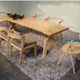 美式乡村LOFT实木茶桌仿古酒吧咖啡桌设计师创意原木长方形餐桌