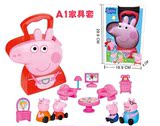 粉红猪小妹粉红小猪佩佩猪医具家具收纳盒套装过家家套装小孩玩具