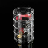 360度4层桌面化妆品收纳盒透明塑料多功能线圈圆形旋转储物盒
