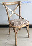 出口布艺实木餐椅法式乡村椅Y-Chair 背叉椅欧式酒店椅咖啡厅凳