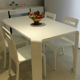 餐桌 简代高档白色烤漆、黑橡木皮长方形餐台 宜家欧式工艺款
