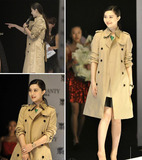 韩国SZ代购春秋新款明星同款气质修身风衣韩版女装时尚中长款外套