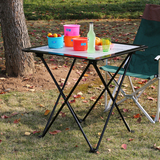 户外铝合金折叠桌 野外餐桌 便携式折叠铝桌 野餐烧烤桌70*70