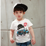 现货 韩国童装代购 男童夏装 bb超酷卡通小汽车br儿童时尚短袖T恤
