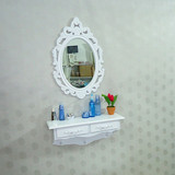 特价欧式壁挂梳妆台镜小型宜家家具欧式现代简约白色迷你化妆台镜
