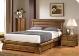 外贸实木家具卧室储物抽屉双人床板床单人床简约儿童床床板包邮