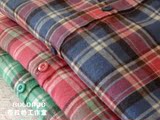 2015秋冬小熊维尼韩国订单原单清新加厚绒面长袖细格子法兰绒衬衫