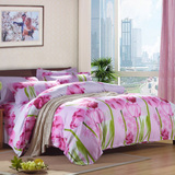 床单式纯棉床上用品活性印花被套春夏床品特价花边绣花欧式四件套